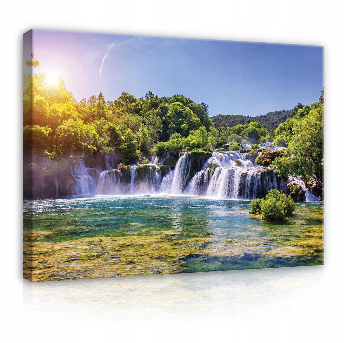 WALLARENA Canvas schilderij - 120x80 cm - Waterval landschap groot multikleurig