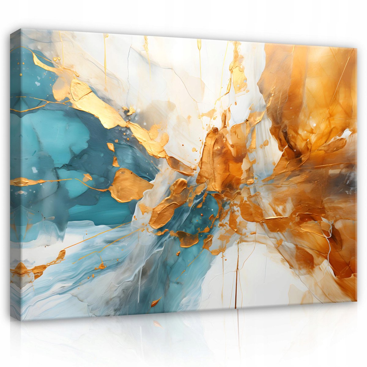 WALLARENA Canvas schilderij - 100x70 cm - abstract marmer ontwerp voor slaapkamer en woonkamer multikleurig