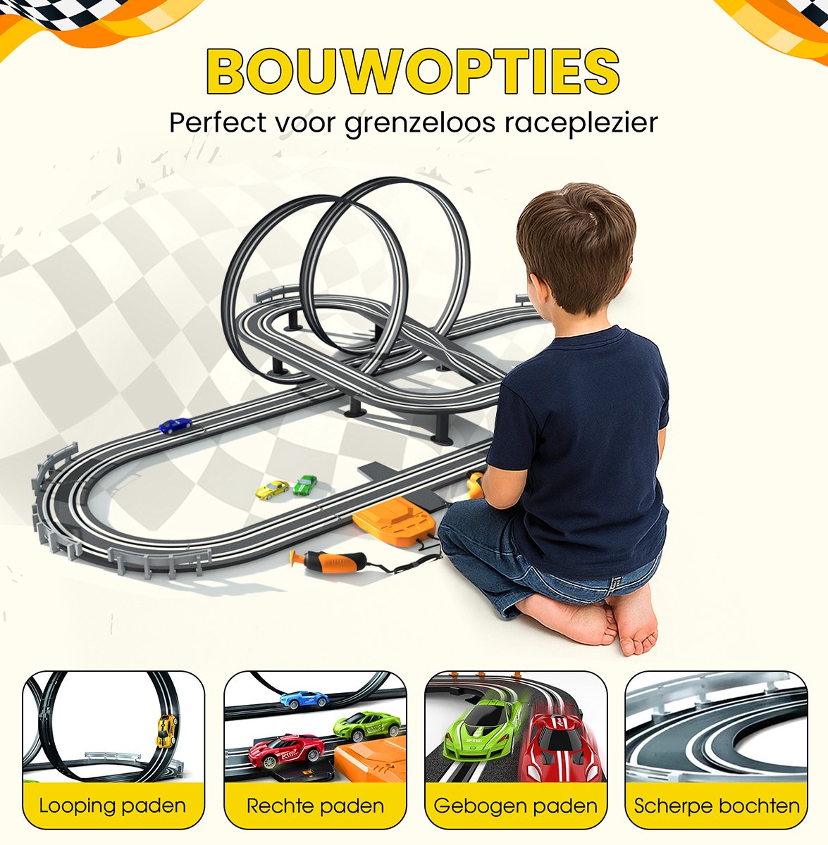 CosmoToys Elektrische Racebaan - Incl. Verkeersbordenset - Auto Speelgoed - voor Kinderen - Autobaan Speelgoed - Kinderspeelgoed - 7,0M Lang - Ultimate Track — afbeelding 8