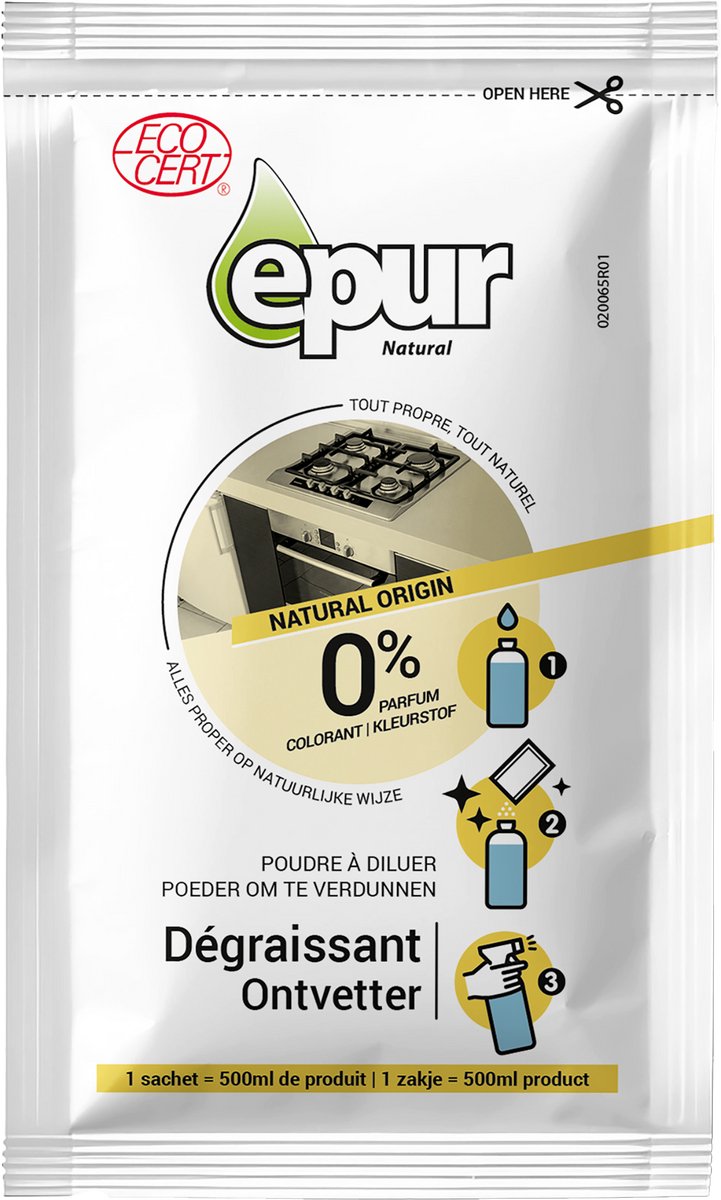 Epur - Ontvetter - Poeder om te verdunnen ontvetter - 10 g poeder + 500 ml water = 500 ml product