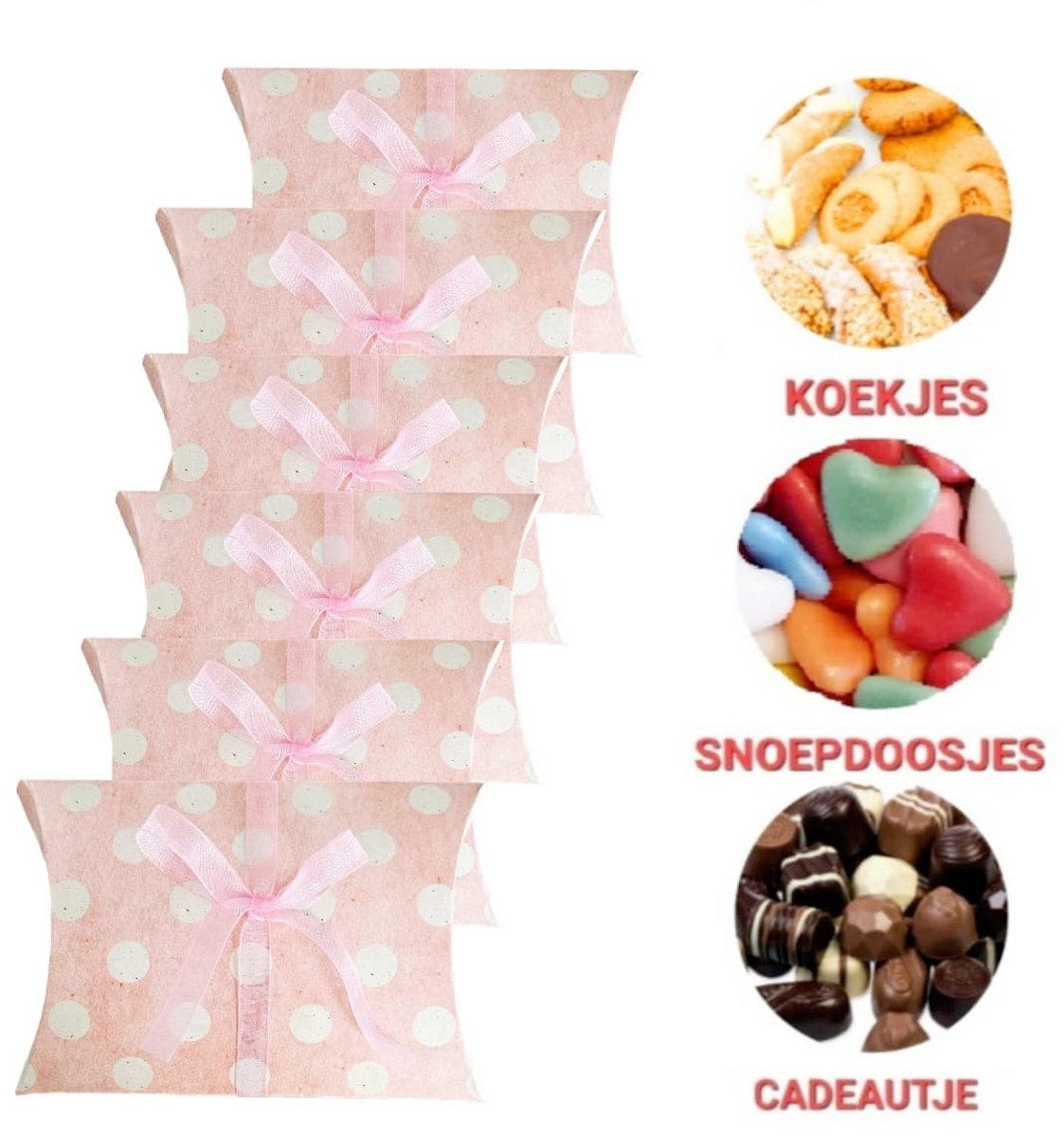 Feest inpakdoosje 6 stuks Roze | 14x10 cm |Traktatie verjaardag HAPPY EENHOORN | Feest - Babyshower - Decoratie - Bonbons Verpakking - Kleine cadeau doos - Snoepdoosje, Koekjes doosjes| Giftdoosje- Inpakdoosje