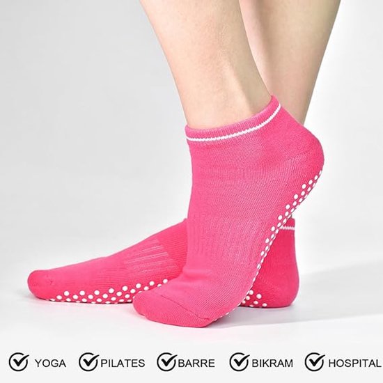 Yoga Sokken - Antislip Sportsokken 4-delig - Voor Yoga/Pilates/Ballet - Damesmaat 38-40 - 4 Kleuren van Merkloos — afbeelding 3