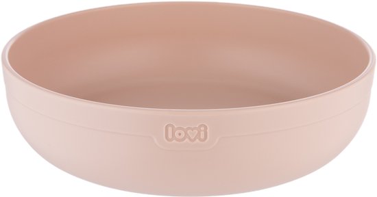 Service de table rose Difrax LOVI - Assiette, Kom et tasse ouverte - 6 mois et plus - Sans BPA, passe au micro-ondes et au lave-vaisselle