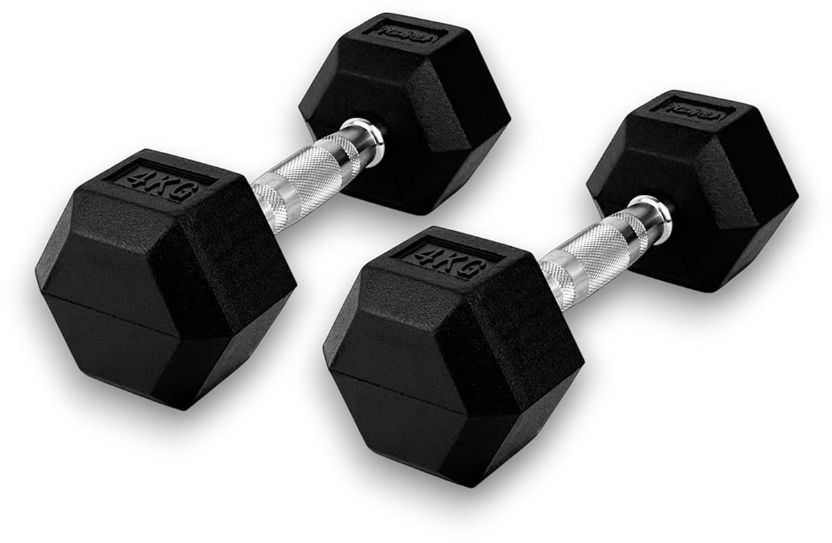 KRAKEN 2x 4 KG (=8KG) Hexagon Dumbbell Set | Stabiele Zeshoekige Vorm | Duurzaam en Comfortabel | Veelzijdig en Betrouwbaar voor Krachttraining | Halter Gewicht voor Fitness | Sport Gym Dumbbell (alt. spelling Dumbel Dumbbel Dumbell) Hand Gewichten
