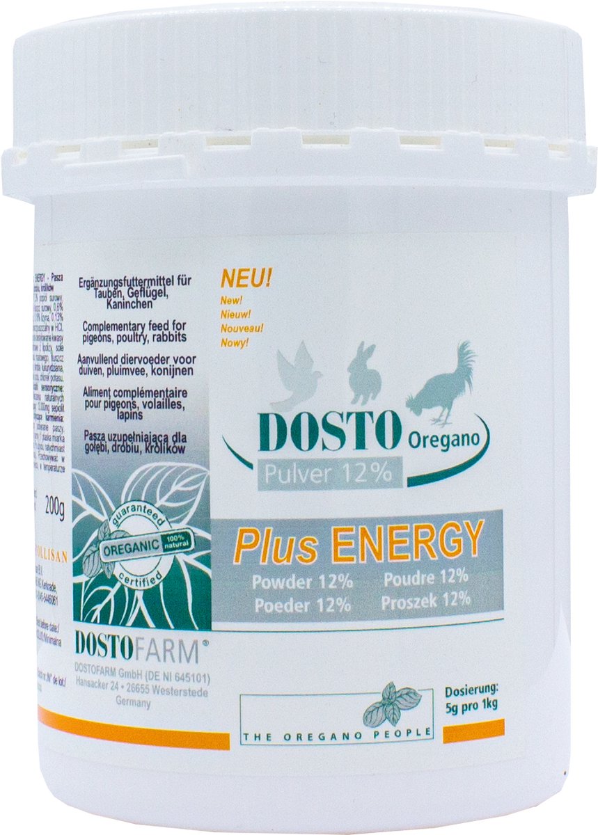 Dosto Oregano poeder 12% 200g - Vet Schroeder Tollisan - voor postduiven