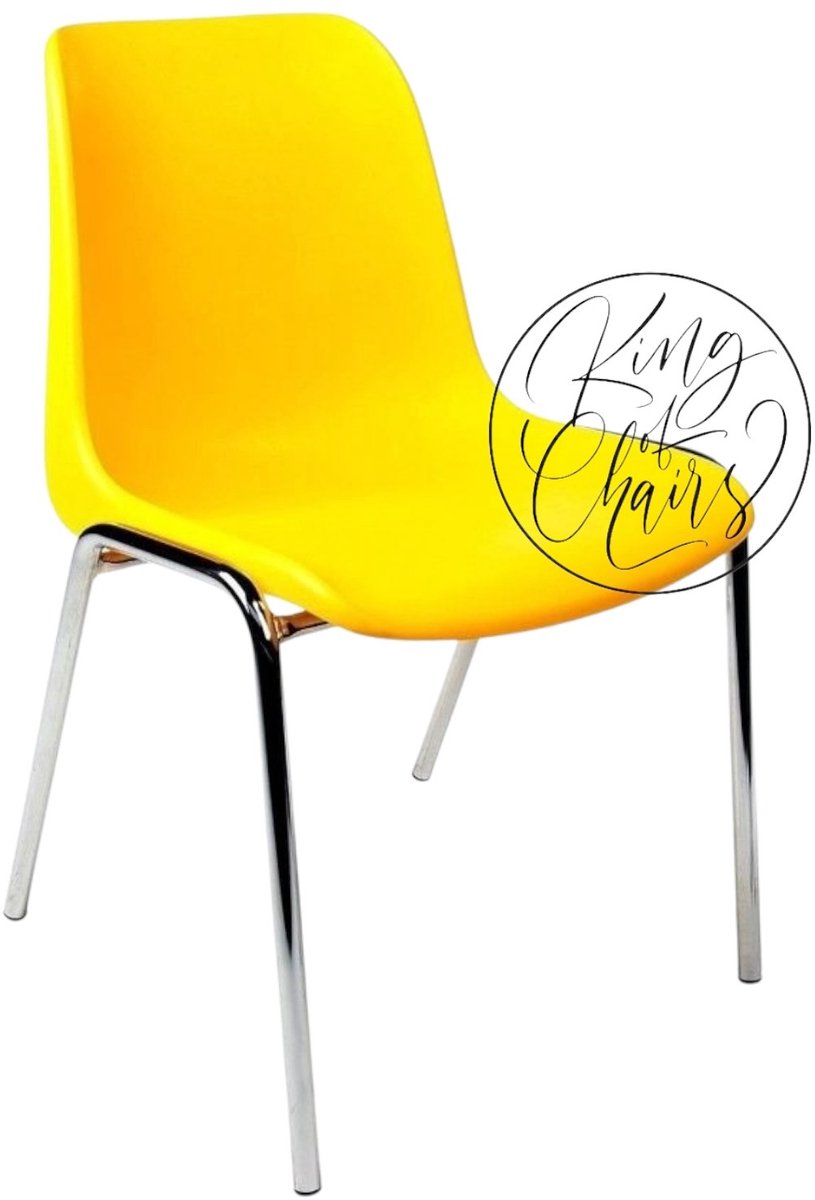 Kantinestoel Helene Geel - verchroomd onderstel kantinestoel stapelstoel kuipstoel vergaderstoel tuinstoel kantine stoel stapel stoel tuin stoel kantinestoelen stapelstoelen kuipstoelen arenastoel schoolstoel bezoekersstoel Everardo