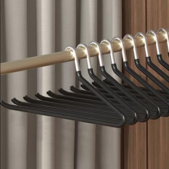 Cintres à pantalons, Set de 10 – Cintres ouverts en métal peu encombrants avec barre inférieure antidérapante, adaptés aux Pantalons, jeans, Pantalons, Foulards, Jupes et Cravattes