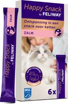 Happy Snack by FELIWAY zalmsmaak 6 sticks- Heerlijke romige kattensnack met ontspannend effect - Helpt jouw kat zich rustiger te voelen en bevordert het emotionele welzijn