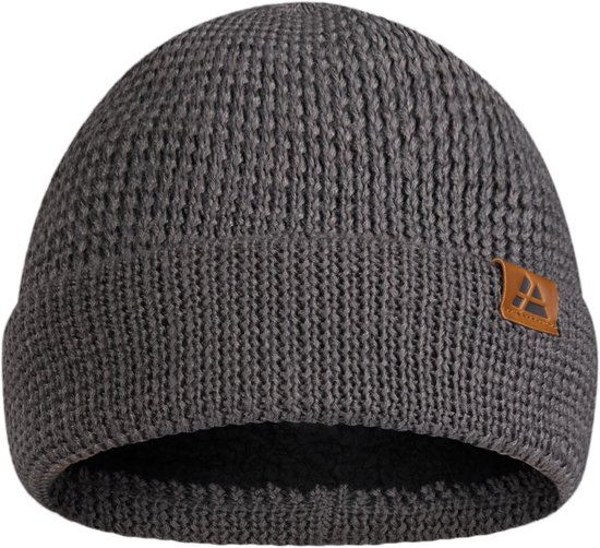 Bonnet DANISH ENDURANCE en Laine Mérinos - Doublure Intérieure Polaire - Ultra Chaud - Gris Foncé