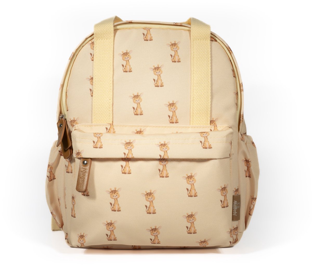 Mabebi | Rugzak Giraf - Kleuterrugzak - Schooltas - Rugzak uitstapjes - Rugzak opvang - Eerste keer naar school - Eerste schooldag - Versteviging rug en schouders - Giraf Geel - Duurzaam 100% recycled