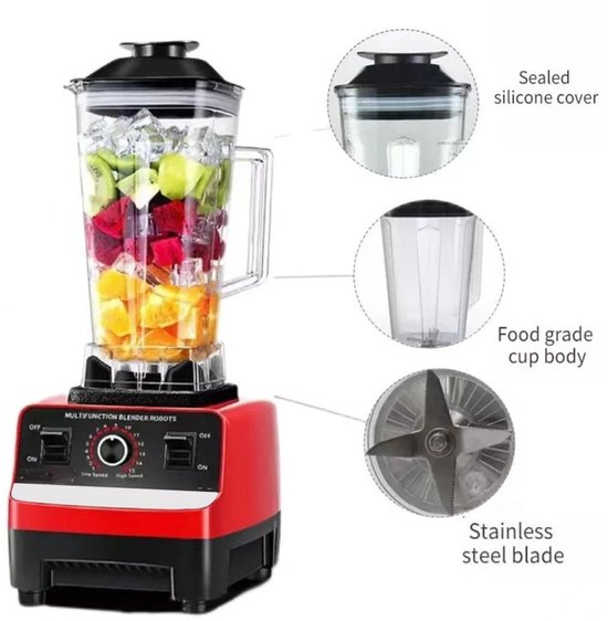 Paco Goederen® Blender - Smoothie Maker - Mixer Keukenmachine - 2000W - Krachtig en eenvoudig te reinigen van Merkloos — afbeelding 2