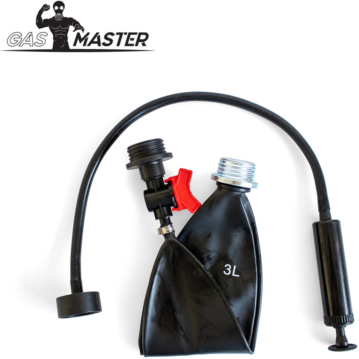GASMASTER Rebreathing Bag XXL – 3L Rubber met RD40 Schroefdraad