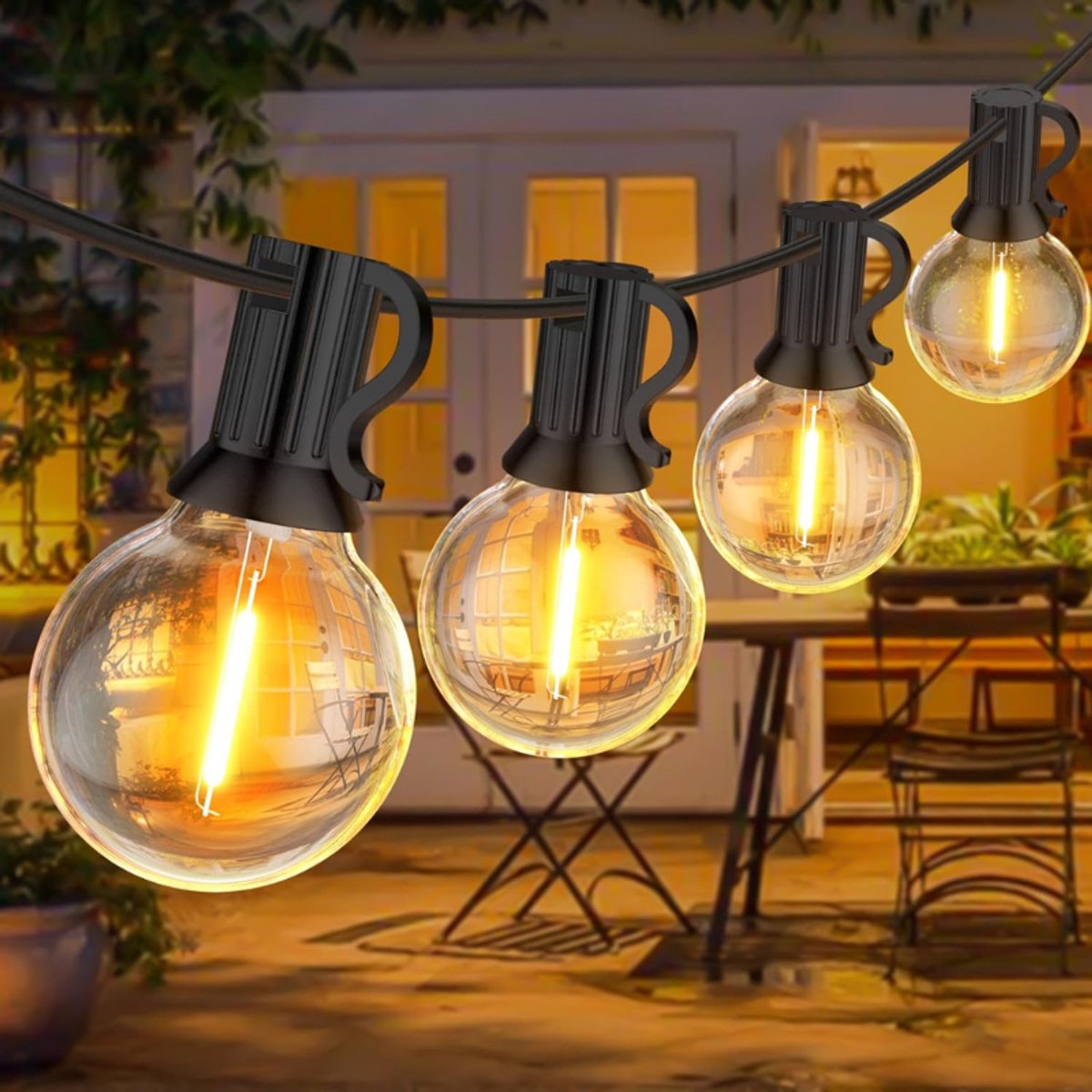 Led Lichtsnoer Buiten 36.5 Meter - Lichtslinger Met 60 + 2 G40 Led Lampen - IP45 Waterdicht - Lichtketting Voor Tuin - Terras - Feest - Bruiloft