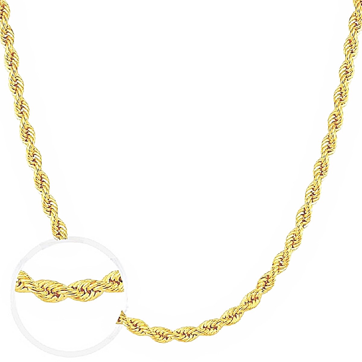 Gouden Koord Rope Ketting 2.5 mm 50 cm 14 karaats