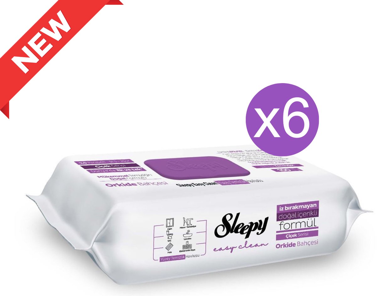 Sleepy Easy Clean Multifunctionele Vochtige Doekjes Orchidee 600 stuks
