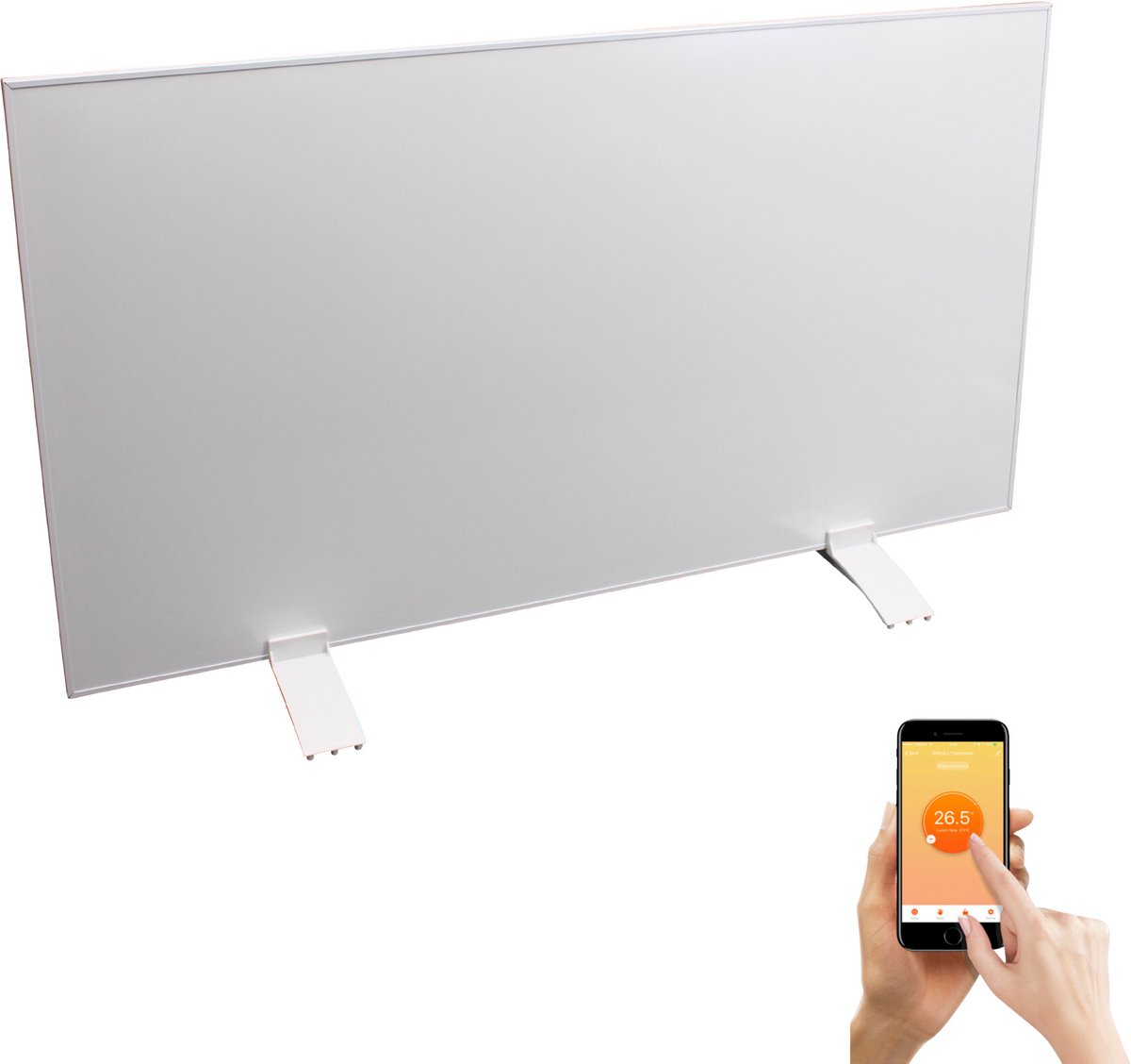 DVHS Infrarood paneel 60 x 100 cm - 600 watt - Inclusief thermostaat - Verplaatsbaar of wandmontage - Met voetjes - lichtgewicht oplossing – foto 5