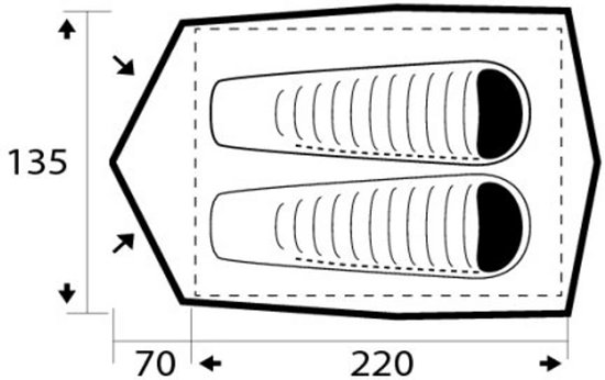 Trimm Duo - Tent - Groen - Lichtgewicht - 2 personen - Compact en Ventilerend - Kampeertent — afbeelding 2