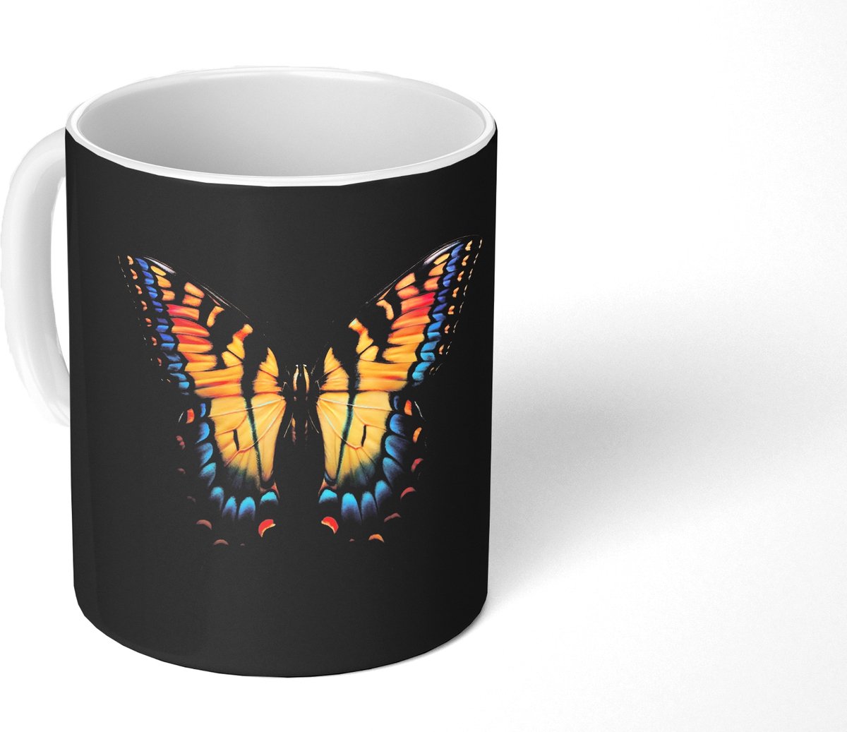 Mok - Koffiemok - Vlinder - Kleurrijk - Speels - Mokken - 350 ML - Beker - Koffiemokken - Theemok