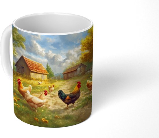 Tasse - Tasse à café - Poules - Paix rurale - Nature - Tasses - 350 ml - Tasse - Tasses à café - Tasse à thé