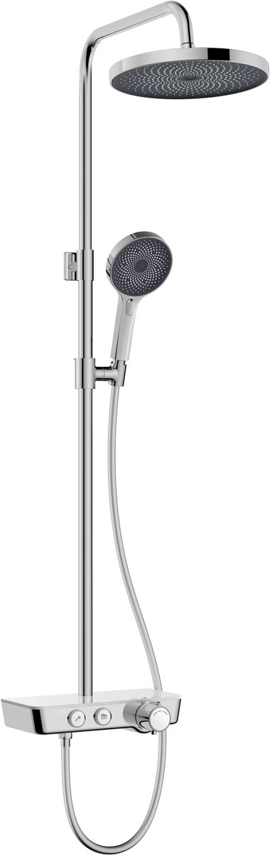 kielle Oudee - Doucheset met thermostaatkraan, 26 cm, 3jet, chroom/wit/zwart 20602000