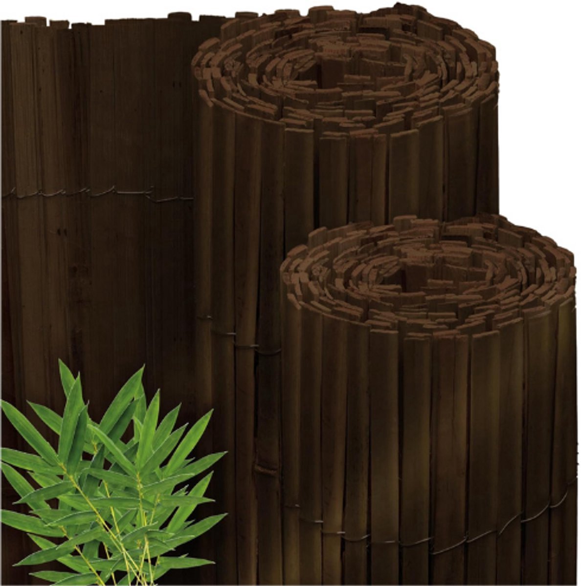 Thuys – Privacy Scherm Bamboo – Weerbestendig Bamboe Mat Wind Scherm Tuin Balkonscherm – Donkerbruin – 180 x 600 cm