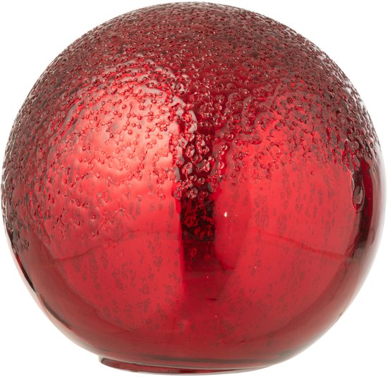 J-Line boule Bal Craquelé - verre - rouge - large - LED