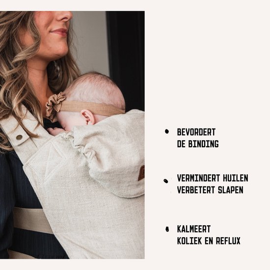 ByKay Draagzak Click Carrier Classic Pro - Ergonomische Draagzak Baby vanaf Geboorte tot 2 Jaar / Tot 18 KG - Comfortabel & Snel met Click & Go - voor Buik, Heup en Rug - Linnen Oat van Merkloos — afbeelding 2