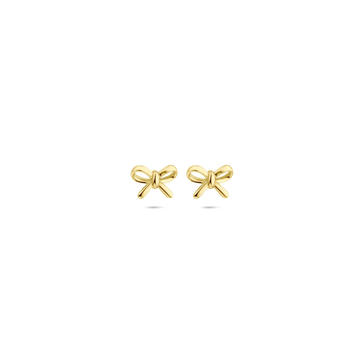 14K geelgouden oorknoppen strik 4,5 mm - 4034107