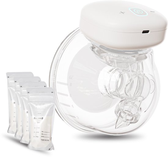 Youha Elektrische Draadloze Borstkolf Gen 1 - Handmatig bedienbaar - BPA-vrij - Handsfree - Maat: 24mm - Inclusief E-book - Enkele kolf - Handsfree & Draagbaar - Inclusief 50 bewaarzakjes voor moedermelk
