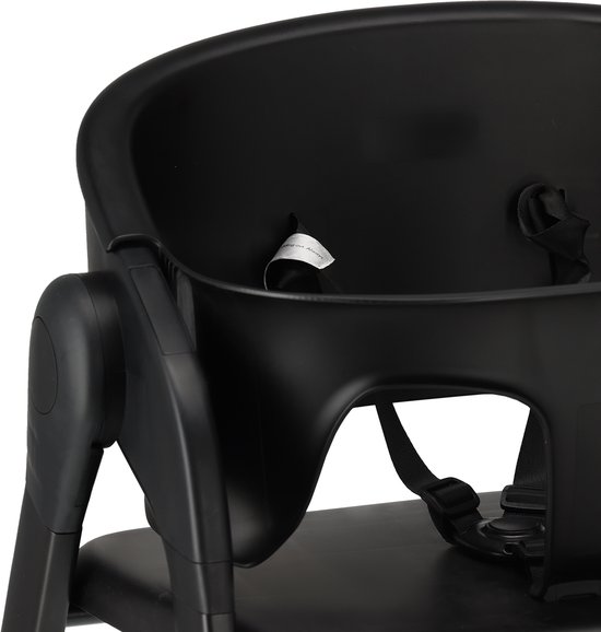 Chaise haute de Luxe Deryan avec transat - Chaise haute évolutive - Pliable - Zwart - Avec transat Nougat