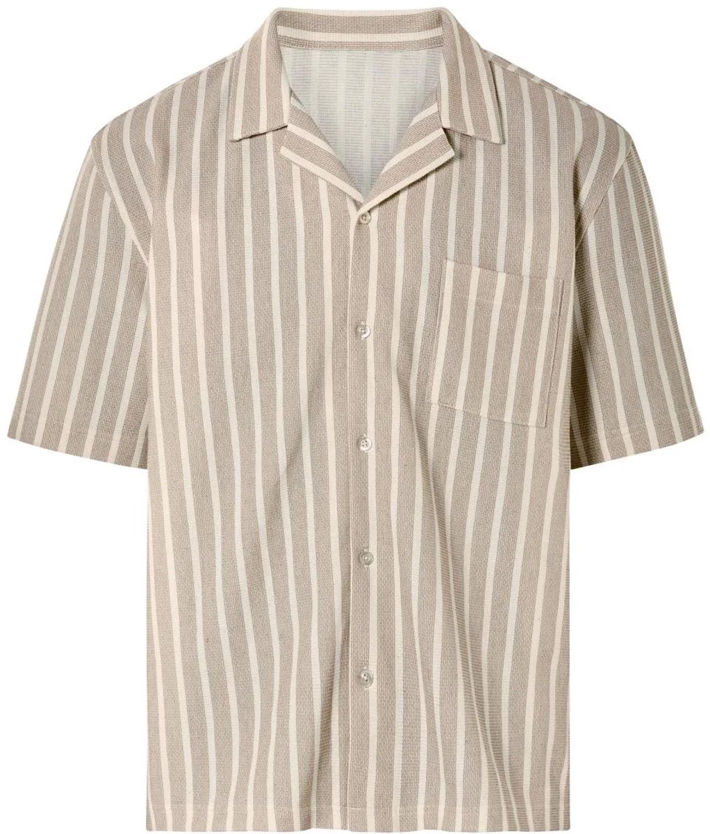 LIVERGY® Herenshirt met korte mouwen - beige - L (52/54)
