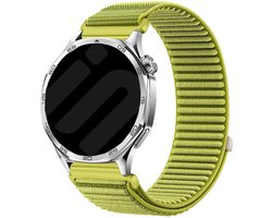 Strap-it Wave Nylon Bandje 22mm – Geschikt voor Samsung Galaxy Watch 3 45mm / 1 46mm / Gear S3 – Amazfit GTR 2/3/4 – Polar Vantage M / Grit X – OnePlus Watch 1/2/3 – Huawei Watch GT 2/3/4/5 46mm – Suunto Run / Race / Vertical / 9 Peak – Veld Groen