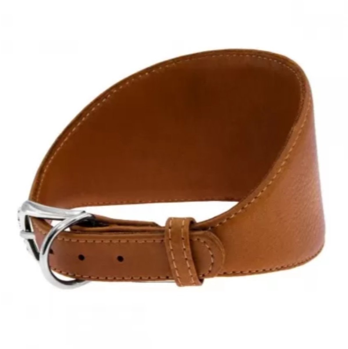 WAUDOG Soft Halsband Windhond - Italiaans leder - Bruin - XS - Nekomtrek: 26 - 32 cm (GELIEVE ALVORENS BESTELLEN OPMETEN)