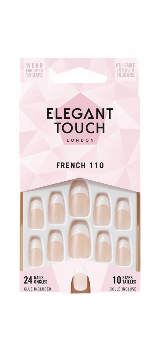 Elegant Touch London Natural French 110 24 stuks Plak Nagels +Lijm