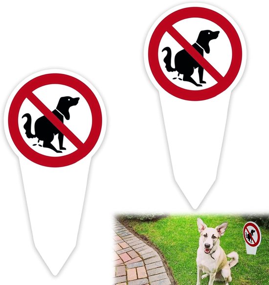 Hondenbordje - Hier geen hondentoilet - 4 stuks - geen