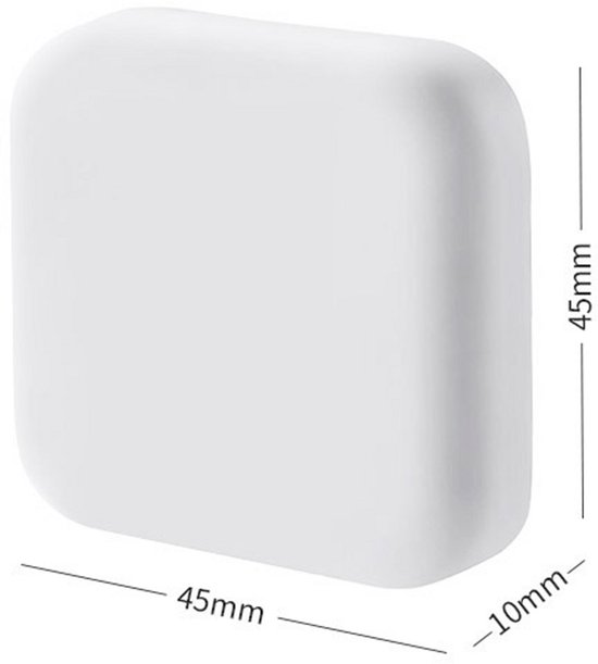 Witte, vierkante deurstops van 45x45x10mm.