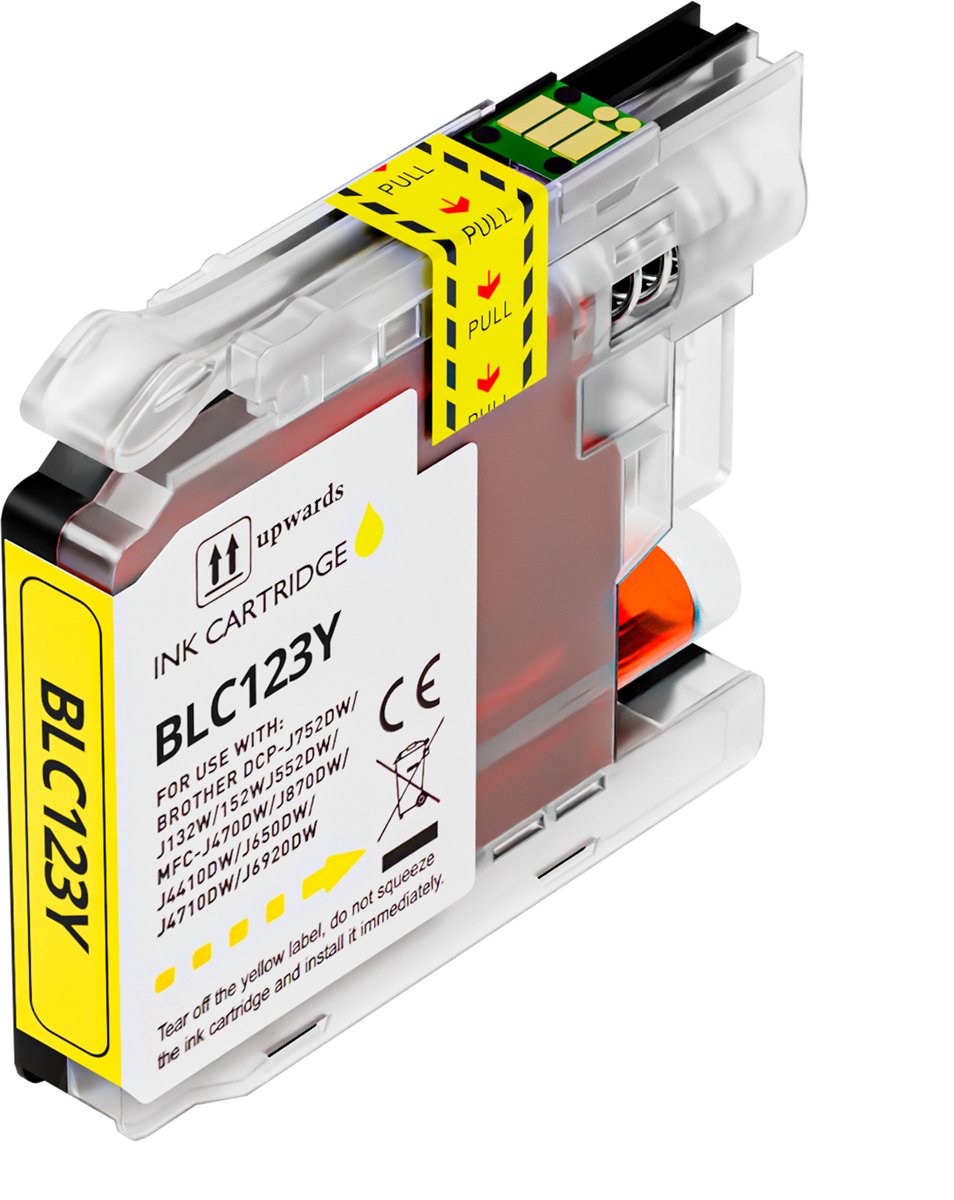 Boxstuff inkt geschikt voor Brother LC123 - Geel - Compatibel met Brother DCP-J132W / DCP-J152W / DCP-J552DW / DCP-J752DW / MFC-J4410DW / MFC-J4510DW / MFC-J4610DW / MFC-J470DW / MFC-J4710DW / MFC-J650DW / MFC-J6520DW
