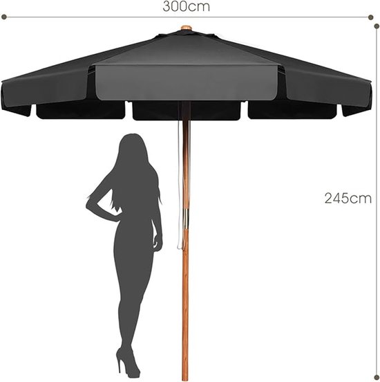 Parasol De Jardin WOLTU, Parasol Déporté Avec Manivelle, Inclinable 300cm, Protection UV UPF 50 Beige 87134613