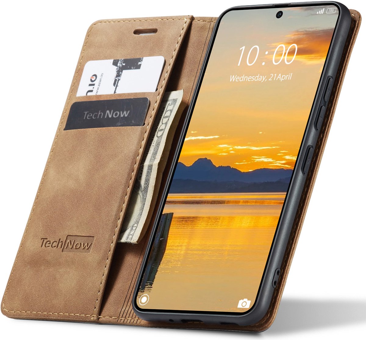Hoesje geschikt voor Realme GT 7 Pro - Book Case Leer Slimline Bruin