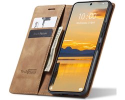Hoesje geschikt voor Realme GT 7 Pro - Book Case Leer Slimline Bruin