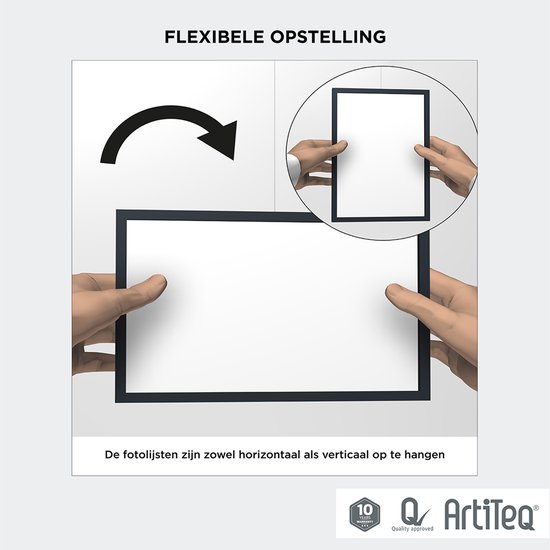 Artiteq - Cadre Photo Mural - Ensemble de Cadres Photo Flexibles - Collage de Photos pour Montage Horizontal et Diagonal - 5 Cadres Photo - 3x 13 x 18 et 2x 20 x 30 cm - Chêne Naturel