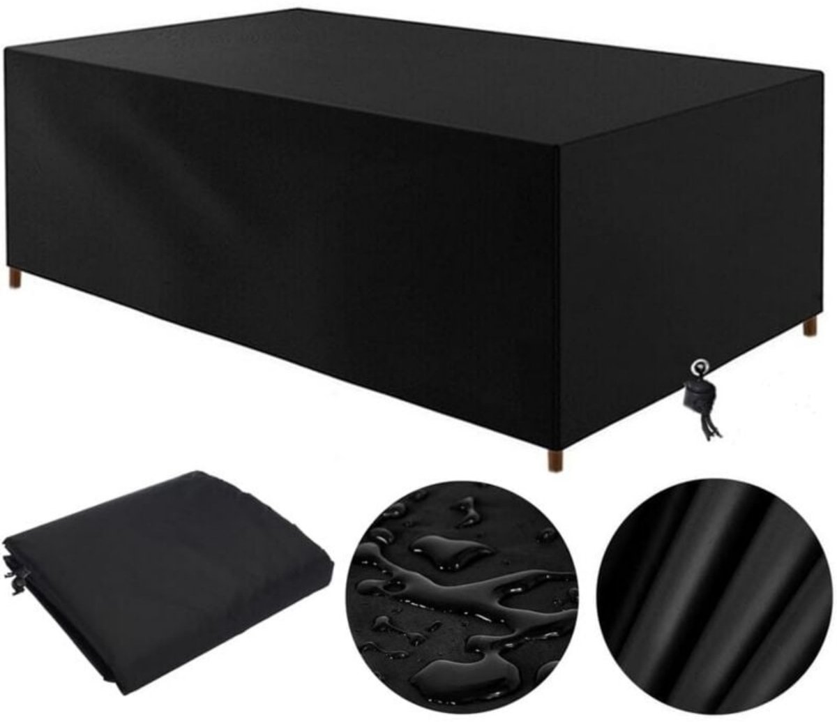 EXCITAT Hoezen voor tuinmeubelen - Tuintafelhoezen - 210D Oxford rechthoekige tuintafelhoes - Waterdicht, winddicht en UV-bestendig - 210x110x70cm - Zwart