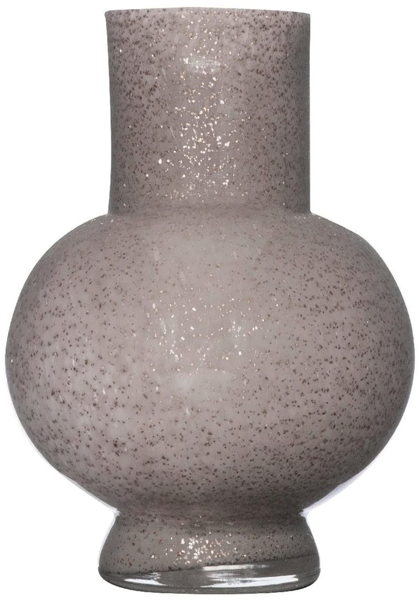 Hakbijl Glass Bloemenvaas Deborah - grijs - glas - D20 x H 26 cm