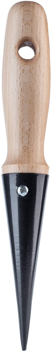 KADAX Inplanthulp van metaal, plantgatsteker met comfortabele greep van hout, bloembollen, uienplant, plantenschep, pikeerstaaf (L: 24 cm, zwart)