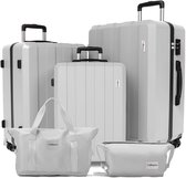 VALLSERO LG1 Trolley kofferset (M,L,XL) harde shell koffer - ABS Hard Shell met TSA-slot - 4 Wielen - Grote Capaciteit - trolley 5-delige set -Handbagage - Reiskoffer Set - Lichtgewicht