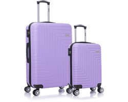 TRALEX - Luminara - 2 Delig kofferset - Grote Set 39L&97L - Handbagage - 39L - 56x37x23cm - Grote koffer - 97L - 76x49x29cm - ABS - Harde schaal - TSA-slot - Lichtgewicht - Flexibel - Duurzaam - rubberen wielen - Dubbele spinnerwielen - Paars