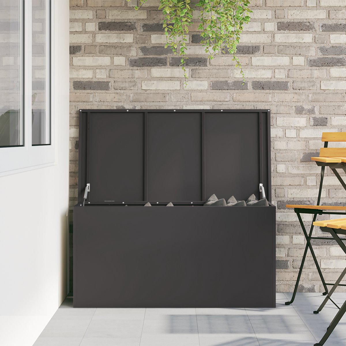 BIOHORT Tuinkast Romeo L incl. 3 plankdragers en 2 schappen, 1300 L donkergrijs metallic 132x87x140 cm kopen