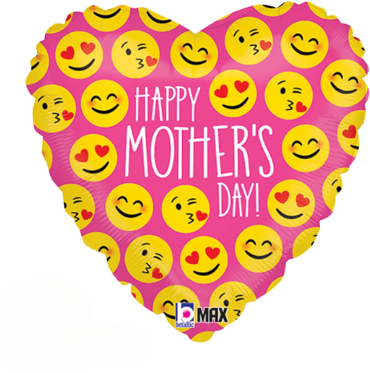 Folieballon - happy mother's day - hart - 46cm