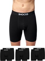 SNOCKS Boxershorts Heren - Onderbroeken Heren - Ondergoed Heren - met extra lange pijpen - Biologisch Katoen - Duurzaam Cadeau - 6 Stuks