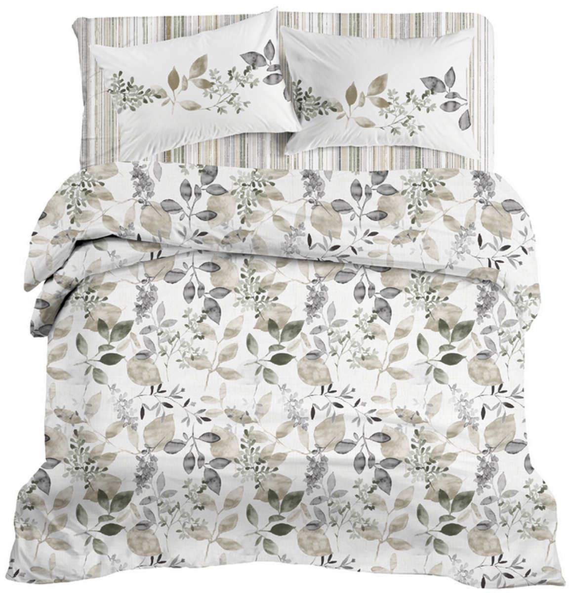 LINNICK Dekbedovertrek katoen Renforcé Azura - beige - 240x200/220cm - lits jumeaux